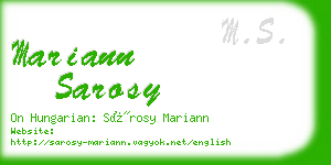 mariann sarosy business card